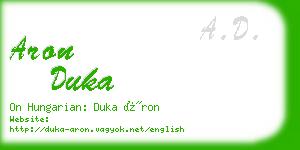 aron duka business card